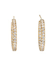 18K Gold Large Pave Diamond Hoop Earrings - Peridot Fine Jewelry - Caroline Ellen