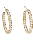 18K Gold Large Pave Diamond Hoop Earrings - Peridot Fine Jewelry - Caroline Ellen