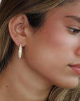 18K Gold Large Pave Diamond Hoop Earrings - Peridot Fine Jewelry - Caroline Ellen