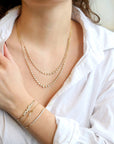 18K Gold Large "Penelope" Diamond Tennis - Style Necklace - Peridot Fine Jewelry - Jade Trau