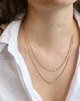 18K Gold Large "Penelope" Diamond Tennis - Style Necklace - Peridot Fine Jewelry - Jade Trau