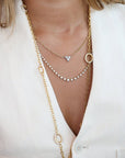 18K Gold Large "Penelope" Diamond Tennis - Style Necklace - Peridot Fine Jewelry - Jade Trau