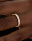18K Gold "Meridian" Baguette Diamond Half Eternity Band - Peridot Fine Jewelry - Artemer