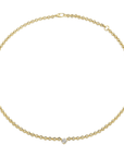 18K Gold Micro Chain Necklace with Fancy Diamond - Peridot Fine Jewelry - Lizzie Mandler