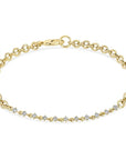 18K Gold "Micro Chain" Tennis - Style Diamond Bracelet - Peridot Fine Jewelry - Lizzie Mandler