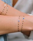 18K Gold & Midnight Resin "Eye Sparkle" Bracelet with Diamond - Peridot Fine Jewelry - Gigi Clozeau