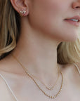 18K Gold "Mini Penelope" Five Graduated Diamond Necklace - Peridot Fine Jewelry - Jade Trau