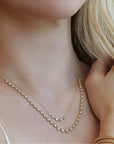 18K Gold "Mini Penelope" Five Graduated Diamond Necklace - Peridot Fine Jewelry - Jade Trau