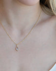 18K Gold Oval Shaped "Oh" Diamond "Shake" Charm