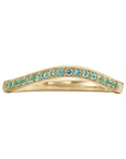 18K Gold Paraiba Tourmaline Curved Stacking Ring - Peridot Fine Jewelry - Artemer