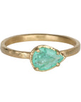 18K Gold Pear Shaped Paraiba Tourmaline Ring - Peridot Fine Jewelry - Yasuko Azuma
