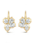 18K Gold "Poppy" Four Diamond Cluster Hook Earrings - Peridot Fine Jewelry - Jade Trau