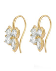 18K Gold "Poppy" Four Diamond Cluster Hook Earrings - Peridot Fine Jewelry - Jade Trau