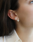 18K Gold "Poppy" Four Diamond Cluster Hook Earrings - Peridot Fine Jewelry - Jade Trau