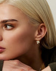 18K Gold "Poppy" Four Diamond Cluster Hook Earrings - Peridot Fine Jewelry - Jade Trau