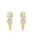 18k Gold "Posey" Diamond Huggie Hoop Earrings - Peridot Fine Jewelry - Jade Trau