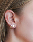18K Gold "Posey" Three Diamond Cluster Stud Earrings - Peridot Fine Jewelry - Jade Trau