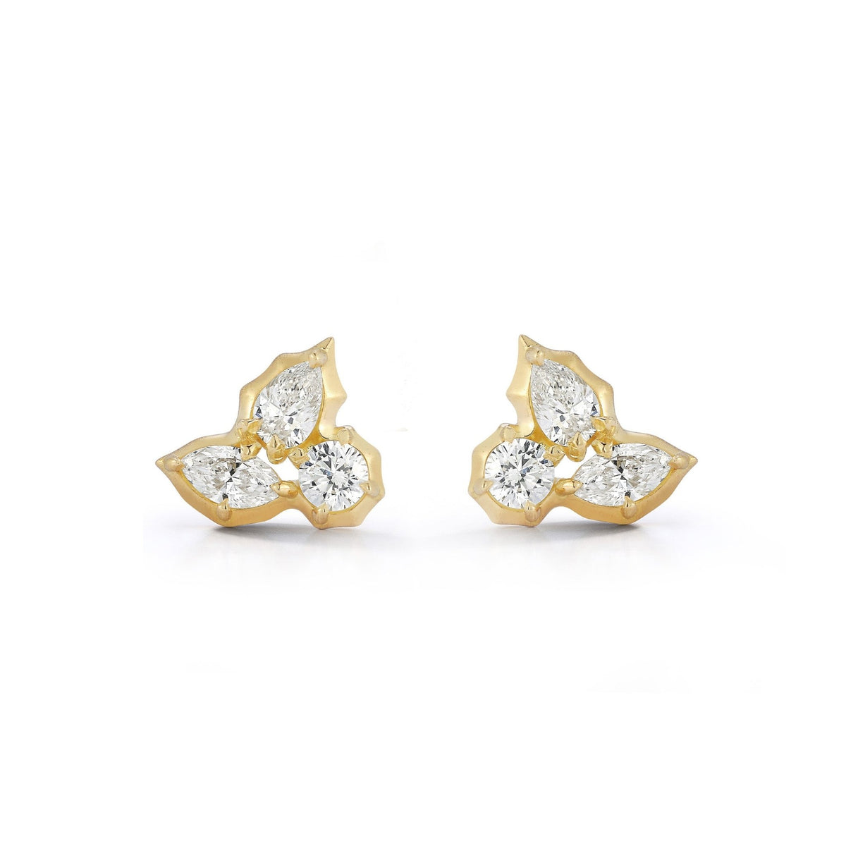 Jewelry Diamond Pierced Earrings 18Kyg #303343J10B Bezel Pear Diamond J Huggie Earrings in 14K Gold | Izakov  main image 4