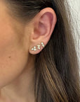 18K Gold "Posey" Two - Stone Diamond Stud Earrings - Peridot Fine Jewelry - Jade Trau