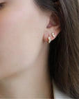 18K Gold "Posey" Two - Stone Diamond Stud Earrings - Peridot Fine Jewelry - Jade Trau