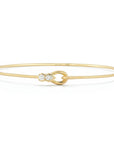 18K Gold "Posey" Two Stone Hook Bangle - Peridot Fine Jewelry - Jade Trau
