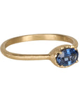 18K Gold Prong - Set Oval Blue Sapphire Ring - Peridot Fine Jewelry - Yasuko Azuma