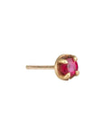 18K Gold Prong - Set Ruby Stud Earring - Peridot Fine Jewelry - Annie Fensterstock