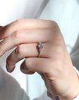 18K Gold Prong - Set Three Stone Pave Diamond Ring Mount - Peridot Fine Jewelry - ILA