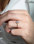 18K Gold "Selene" Hexagonal Diamond Ring Mount - Peridot Fine Jewelry - ILA