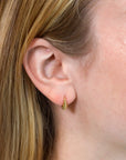 18K Gold Small Fluted "Crescent" Huggie Hoop Earrings - Peridot Fine Jewelry - Lizzie Mandler