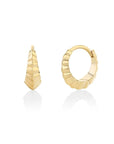 18K Gold Small Fluted "Crescent" Huggie Hoop Earrings - Peridot Fine Jewelry - Lizzie Mandler