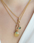 18K Gold Small Matte Swivel Charm Connector - Peridot Fine Jewelry - Zahava
