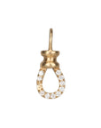 18K Gold Small Matte Swivel with Pave Diamonds - Peridot Fine Jewelry - Zahava