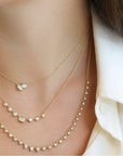 18K Gold Small "Vanguard" Diamond Necklace - Peridot Fine Jewelry - Jade Trau