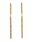 18K Gold & Spinel and Diamond "Chimes" Long Double Bar Post Earrings - Peridot Fine Jewelry - Ali Dumont