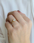 18K Gold Tapered Bezel - Set Ring Mount - Peridot Fine Jewelry - Yasuko Azuma