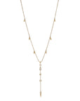 18K Gold "Tess" Diamond and White Sapphire Lariat - Peridot Fine Jewelry - Annie Fensterstock