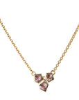 18K Gold Triple Bezel - Set Pentagonal Pink Sapphire Pendant Necklace - Peridot Fine Jewelry - Ali Dumont