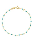 18K Gold & Turquoise Green Resin "Classic" Bracelet - Large - Peridot Fine Jewelry - Gigi Clozeau