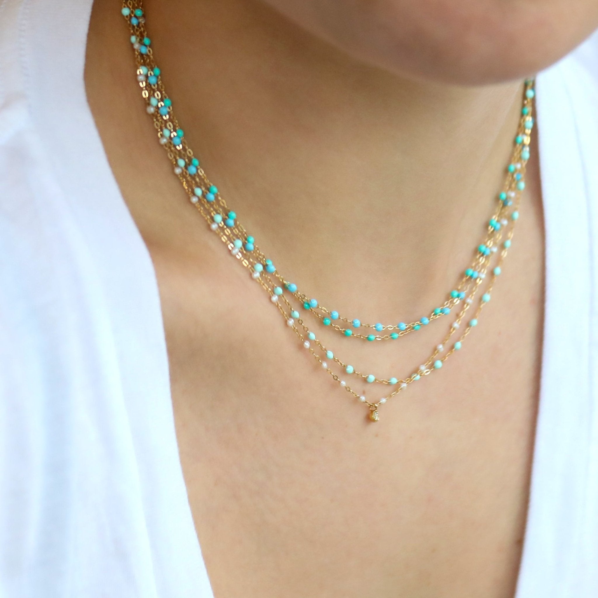 Gigi Clozeau 18K Gold & Turquoise Green Resin 