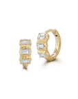 18K Gold "Vanguard" Diamond Mini Huggie Hoops - Peridot Fine Jewelry - Jade Trau