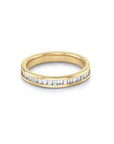 18K Gold Vertical Baguette Diamond Half - Eternity Ring - Peridot Fine Jewelry - Lizzie Mandler
