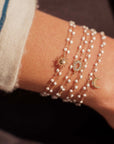 18K Gold & White Resin "Classic" Bracelet - Large - Peridot Fine Jewelry - Gigi Clozeau