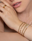 18K Gold XS Knife Edge Chain Bracelet - Peridot Fine Jewelry - Lizzie Mandler