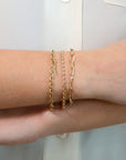 18K Gold XS Knife Edge Chain Bracelet - Peridot Fine Jewelry - Lizzie Mandler