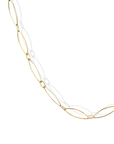 18K Hand Fabricated Marquise-Shaped Link Necklace - Peridot Fine Jewelry - Petra Class