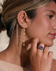 18K Hand Fabricated Mini "Helix" Drop Earrings - Peridot Fine Jewelry - Petra Class