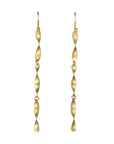 18K Hand Fabricated Mini "Helix" Drop Earrings - Peridot Fine Jewelry - Petra Class
