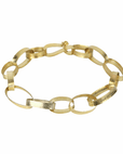 18K Hand Fabricated Oval "Paper Chain" Link Bracelet - Peridot Fine Jewelry - Petra Class