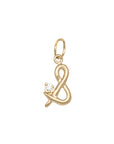 18K Initial Letter Charm with Diamond Detail - Peridot Fine Jewelry - Anne Sportun